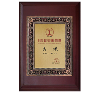 金华市优秀建筑企业经理：吴佩